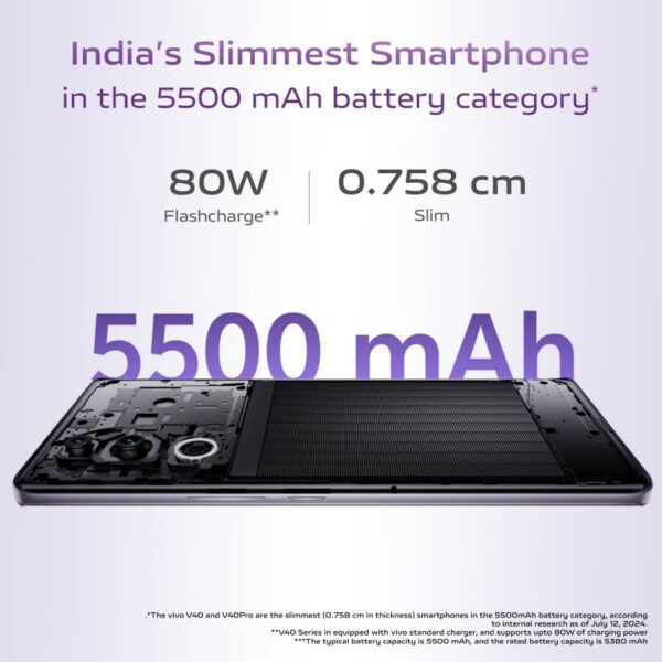 vivo V40 5G (Lotus Purple, 128 GB)  (8 GB RAM) - Image 5